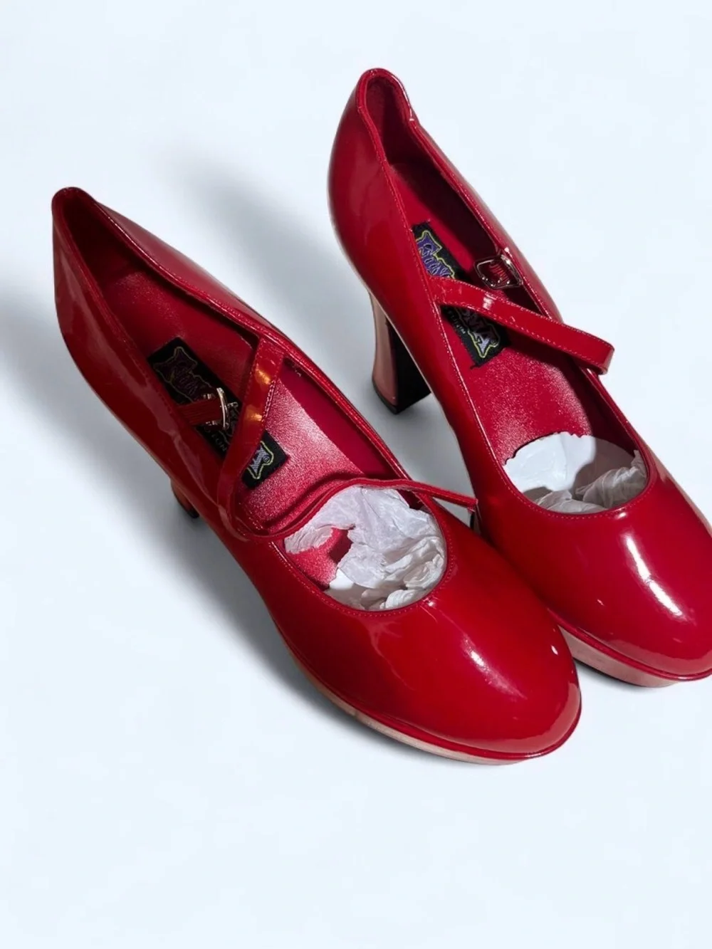Red Platform Mary Jane Heels by Fantasma size 8 medium